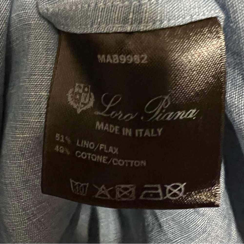 Loro Piana Ladies Linen Long Sleeve Vibrant Dress Shirt | Size IT 50/ US 14 - Picture 4 of 5